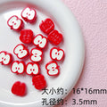Painted Half Apple Acrylic Beads 16mm Glossy Enamel 10pcs 6