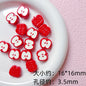Painted Half Apple Acrylic Beads 16mm Glossy Enamel 10pcs 6