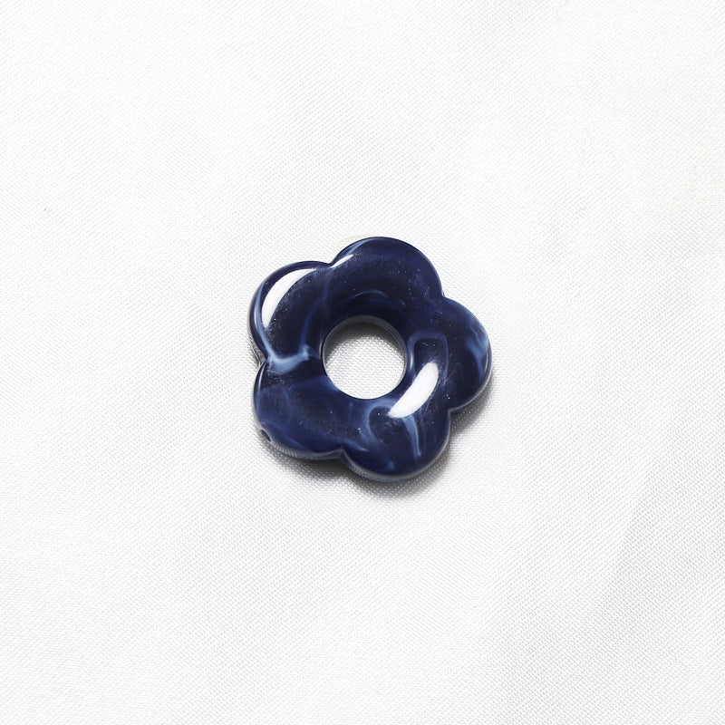 Acrylic Flower Spacer Beads 26mm Hollow Five Petal Large Hole 100pcs 12