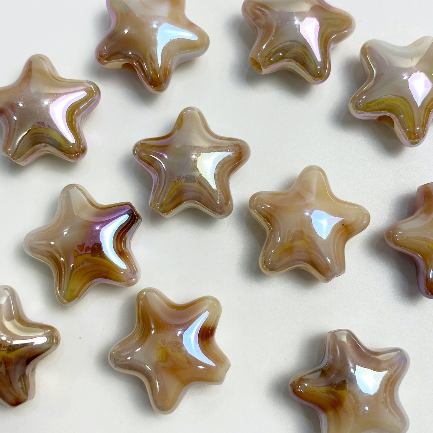 UV Plating Dual Color Cloud Gradient Star Acrylic Beads 22mm 50pcs 10