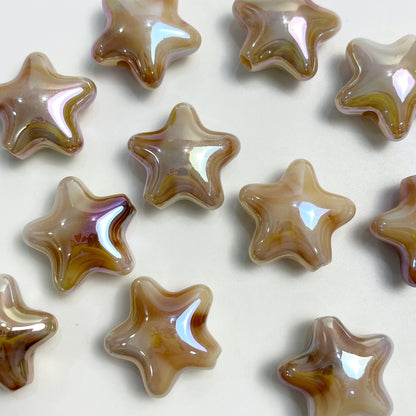 UV Plating Dual Color Cloud Gradient Star Acrylic Beads 22mm 50pcs 10