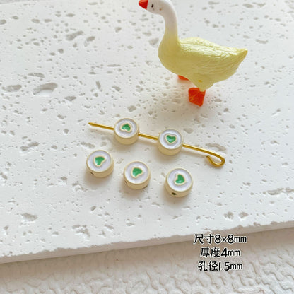 Round Metal Beads Baking Painted Smiling Chocolate Series 20pcs 38