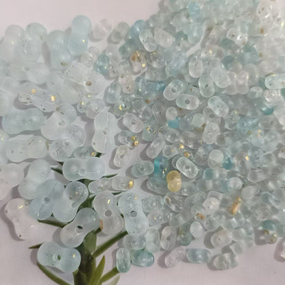 Acrylic Peanut Spacer Beads 3x6 6x11mm Transparent Frosted Gilded 1000pcs 14