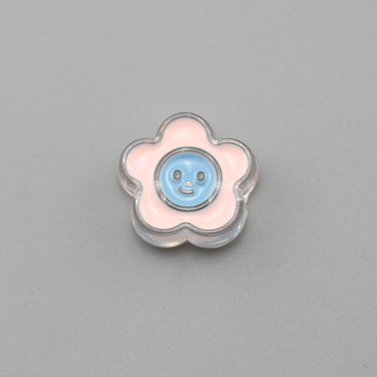 Transparent Bear Flower Acrylic Beads Playful Pastel Enamel 20pcs 17