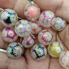 Transparent Daisy Acrylic Beads 16mm UV Plating Glossy 100pcs 6