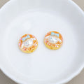 Plating Sanri Waffle Biscuit Resin Beads 13mm Glossy Gold 20pcs 6