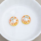 Plating Sanri Waffle Biscuit Resin Beads 13mm Glossy Gold 20pcs 6