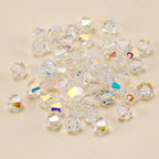 Electroplated Faceted Glass Beads 4-10mm Aurora AB Double-Sided Colors 9