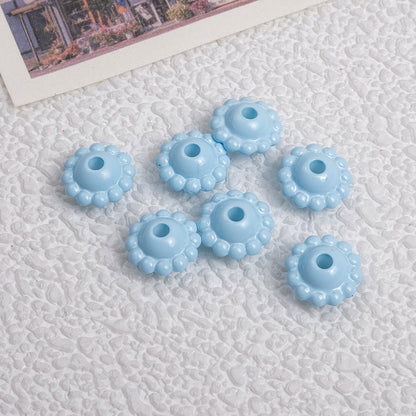Acrylic Flower Spacer Beads 9mm Baking Painted 100pcs 8