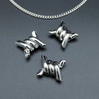 Imitation Hemp Rope Metal Beads 16mm Silver Tone Alloy 50pcs 4