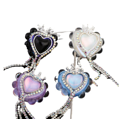 Heart Clay Beads 25mm Imitation Mocha Diamond Tassel Crown 6pcs 5