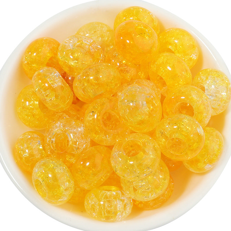 Acrylic Dual Color Crackle Spacer Beads 14mm 50pcs 9