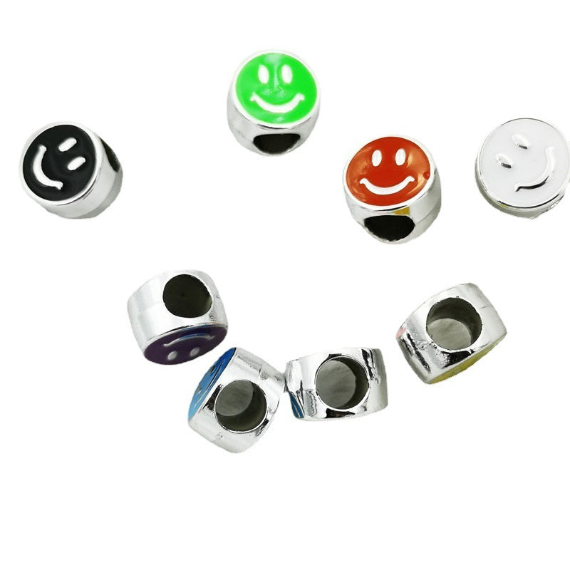 Smiling Face Enamel CCB Plastic Beads 10x8mm Colorful Mixed 50pcs 5