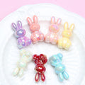 Glow Bunny Acrylic Beads 35mm UV Plating Pastel Colors 10pcs 4