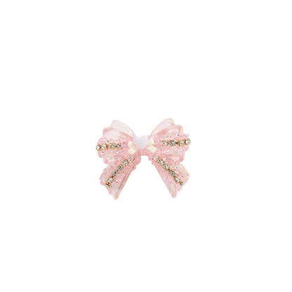 Lace Bow Rhinestone Beads 40mm Acrylic Multicolor 10pcs 5