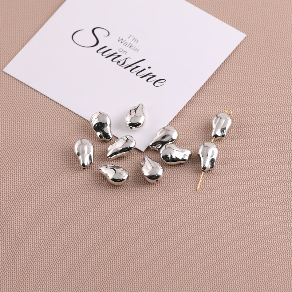 Silver Tone Irregular Shape CCB Plastic Beads 200pcs 22