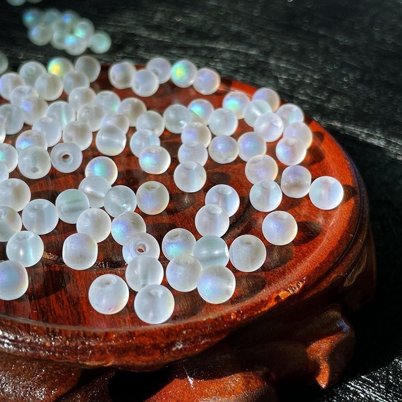 Frosted Glass Beads 4-8mm Soft Matte Glow Translucent Colors 4