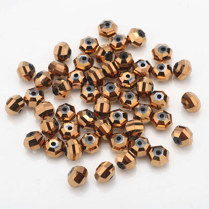 Faceted Glass Beads 8mm Watermelon Electroplated Iridescent 30pcs 28
