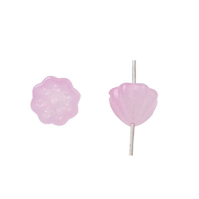 Gradient Lotus Seed Acrylic Beads 10mm Translucent Textured 100pcs 6