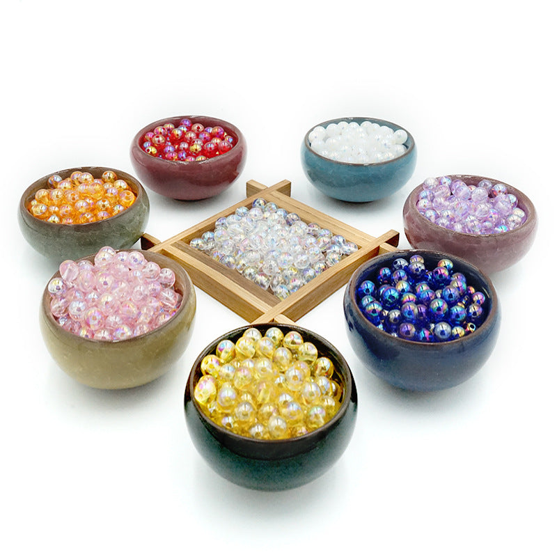 Plating Round Acrylic Beads 12mm Iridescent Transparent 550pcs 3