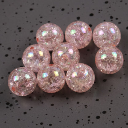 Plating Round Acrylic Beads 16mm AB Colored Crackle 100pcs 17