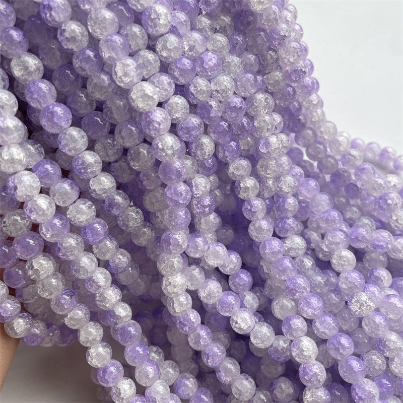Crackle Round Glass Beads 8mm Dual Color Soft Pastel 200pcs 11