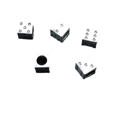 Square Metal Beads 7mm Silver Dice Zinc Alloy 100pcs 4