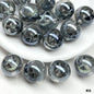 Shimmer Star Pattern Resin Round Beads 16mm Pink 10pcs 8