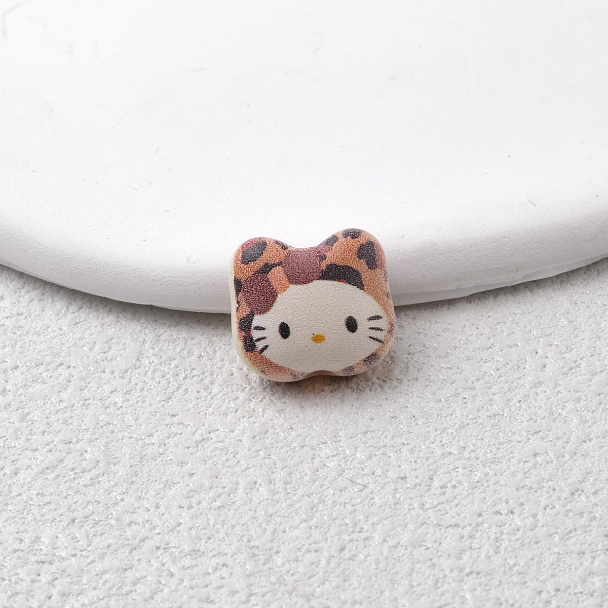 Leopard Print Hello KT Acrylic Beads 14mm Matte Finish 20pcs 11