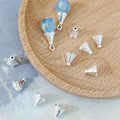 Cone Metal Beads 8mm Polished Silver Tone Tassel Bead Caps 100pcs