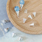 Cone Metal Beads 8mm Polished Silver Tone Tassel Bead Caps 100pcs
