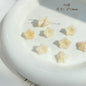 Lampwork Glass Beads Lily Flower 8mm 13mm Gilded Details 8pcs 8