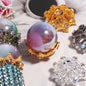 Alloy Rhinestone Bead Caps 17mm Inlaid Detailed 10pcs 9