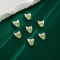 Heart Bow Metal Beads 13mm Rhinestone Accent 10pcs 8