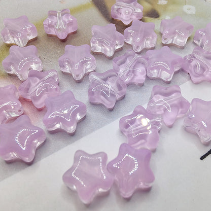 Czech Glass Beads Star 8mm Perforated Multicolor 10pcs 19