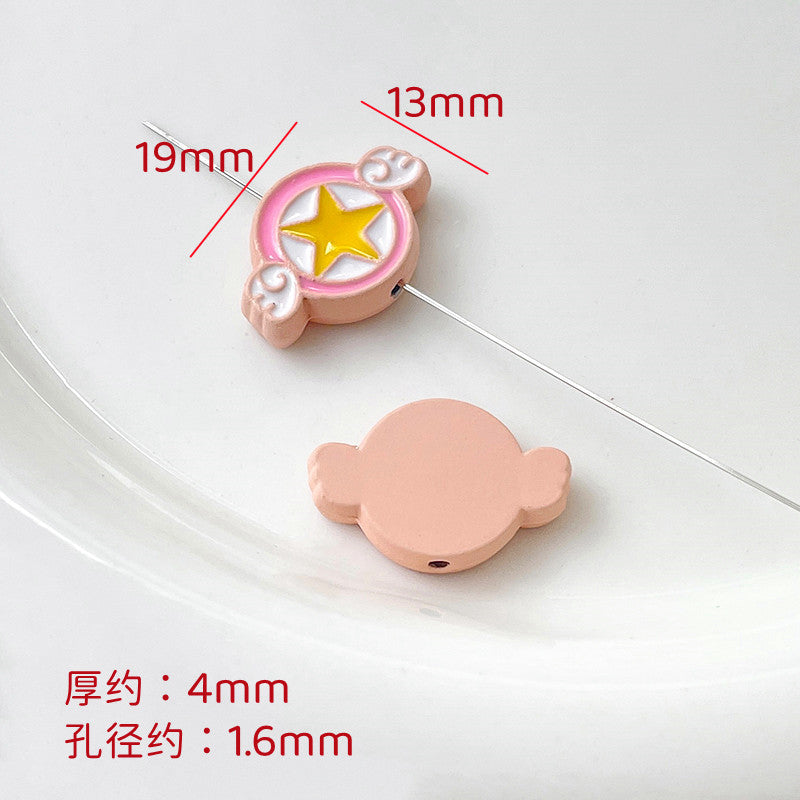 Cartoon Character Metal Beads Colorful Enamel Alloy 10pcs 10