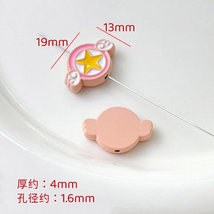 Cartoon Character Metal Beads Colorful Enamel Alloy 10pcs 10