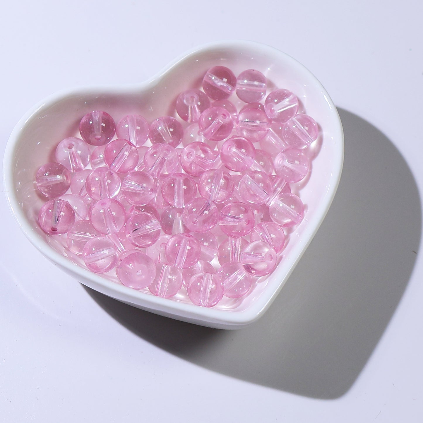 Transparent Round Glass Beads 8mm Monochrome Mixed Colors 100pcs 12