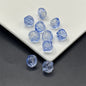 Small Walnut Shape Transparent Glass Beads 12mm Translucent Blue 100pcs