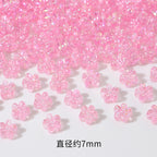 Plating AB Colored Floret Resin Beads 7mm Transparent 100pcs 6