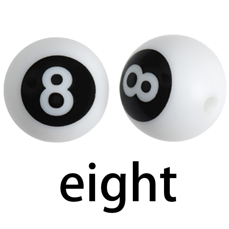 15mm Silicone Letter Beads Number Printed 0 to 9 50pcs 14