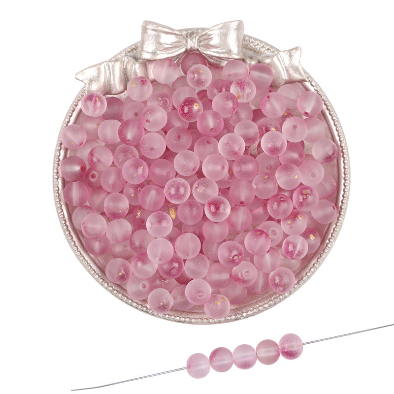 Frosted Round Glass Beads 8mm Pastel Jewel Tones Matte Finish 100pcs 10