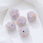 Floral Bubblegum Beads 20mm Glow In The Dark Matte Flower Ball 5pcs 13