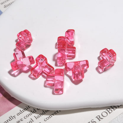 Transparent Square Acrylic Beads 9mm Tetras Colorful 30pcs 11
