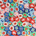 Flat Clay Beads 10mm Marine Life Pattern Colorful 100pcs