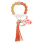 Western Cow Silicone Bead Wristlet Keychain with Faux Leather Tassel 8