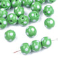 Painted Dots Glass Beads 12mm Colorful Glossy 2pcs 11