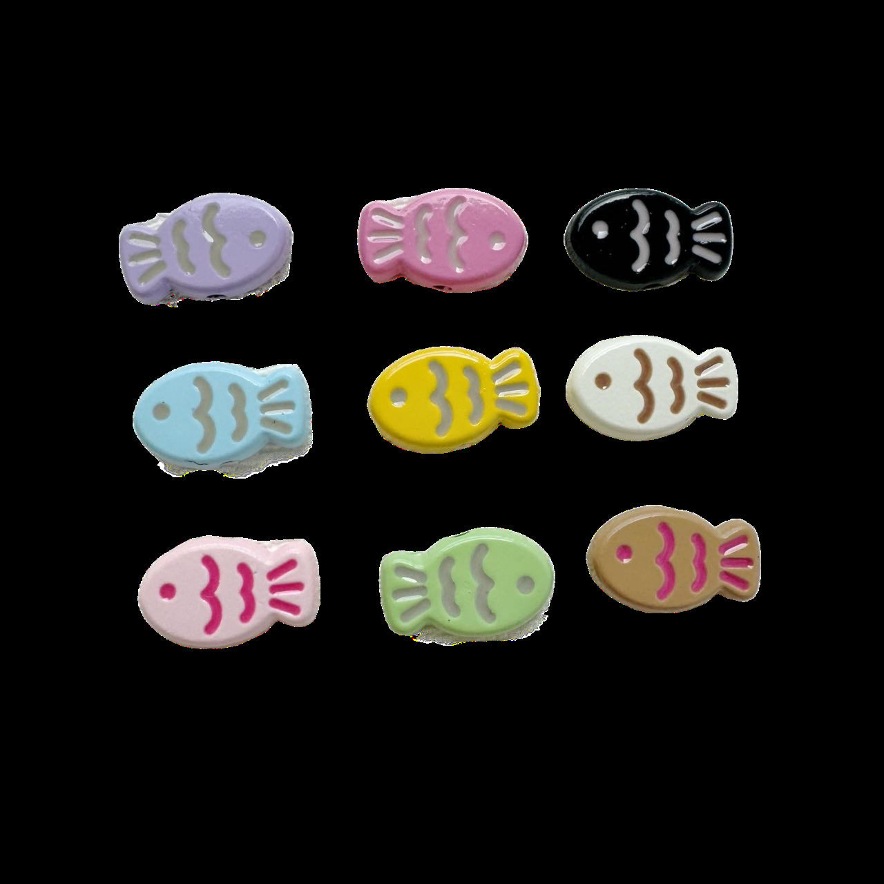 Fish Metal Beads 13mm Baking Painted Biscuit Style 20pcs 14