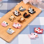 Silicone Focal Beads Highland Cow Colorful Cartoon Heads 20pcs 2