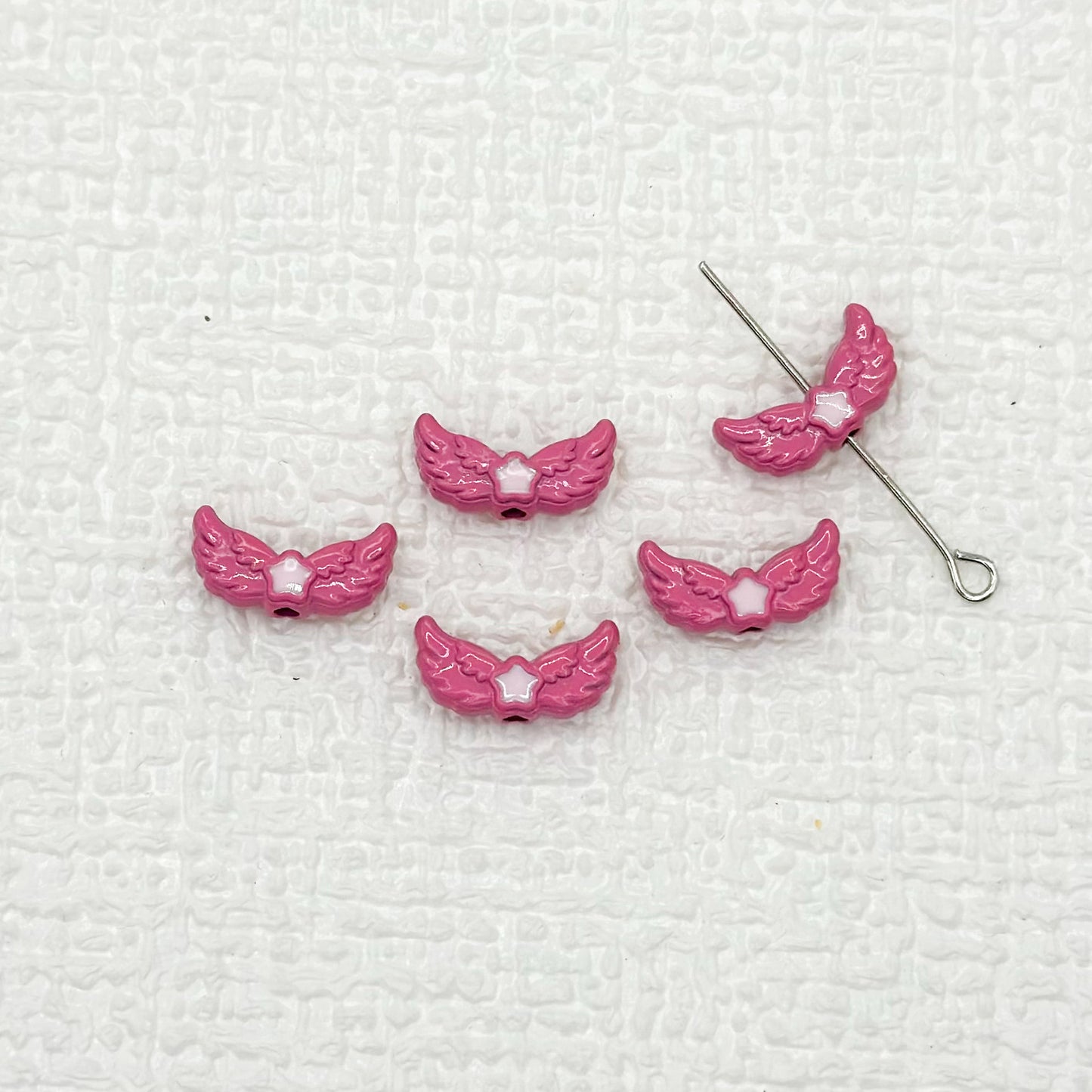 Angel Wing Metal Beads 14mm Painted Colorful Alloy 10pcs 16